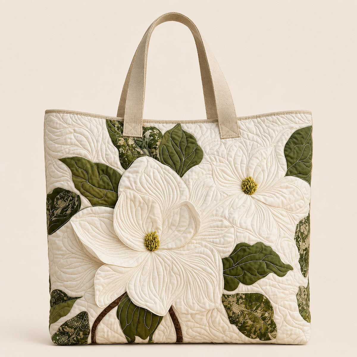 Fleurs Blanches | Sac matelassé