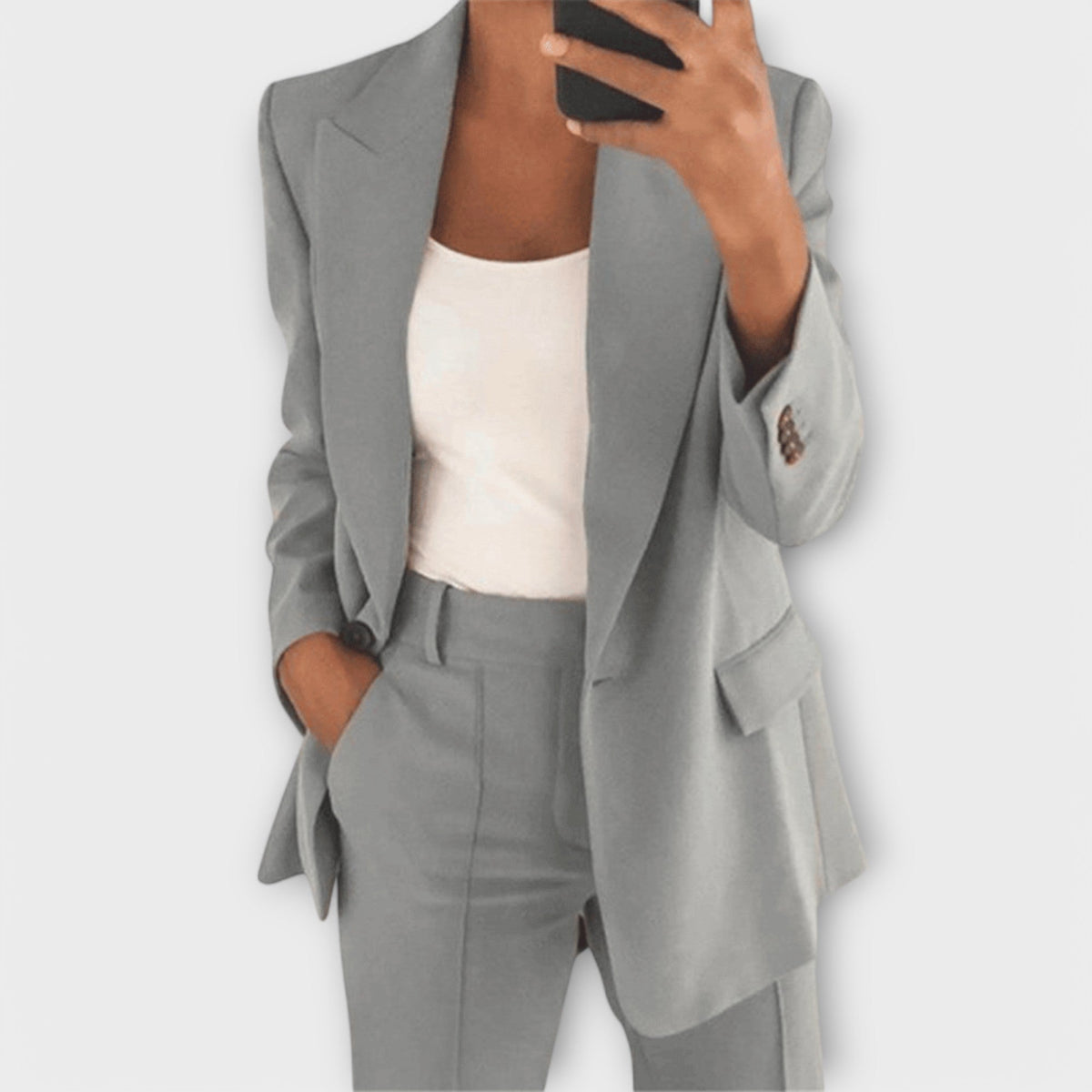 Ensemble Blazer Élégant 2 Pièces Noir