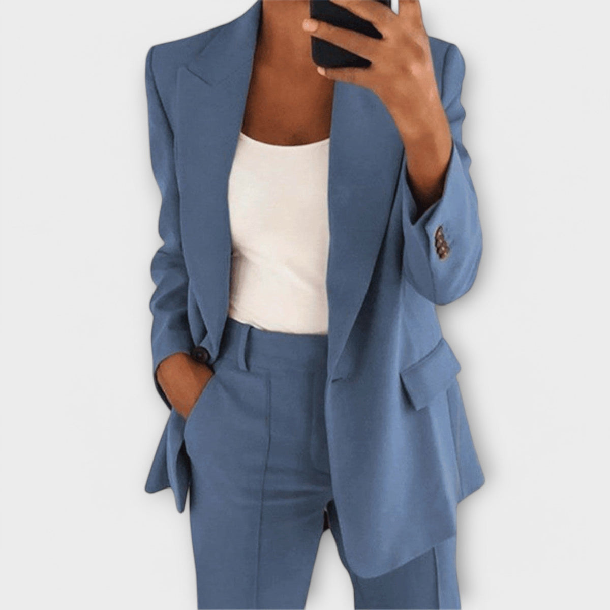 Ensemble Blazer Élégant 2 Pièces Noir
