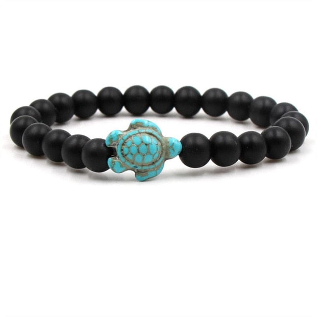 Armbänder mit Natursteinen in Schildkrötenform