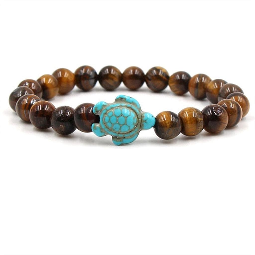 Armbänder mit Natursteinen in Schildkrötenform