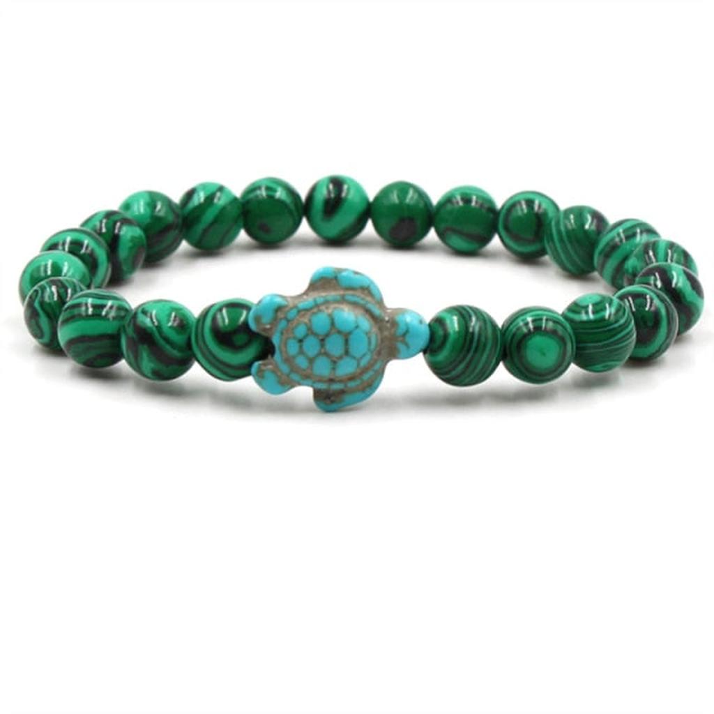 Armbänder mit Natursteinen in Schildkrötenform