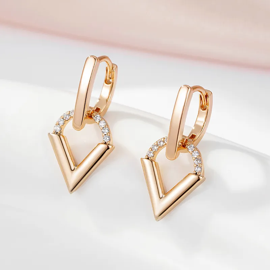 Boucles d’oreilles triangulaires dorées