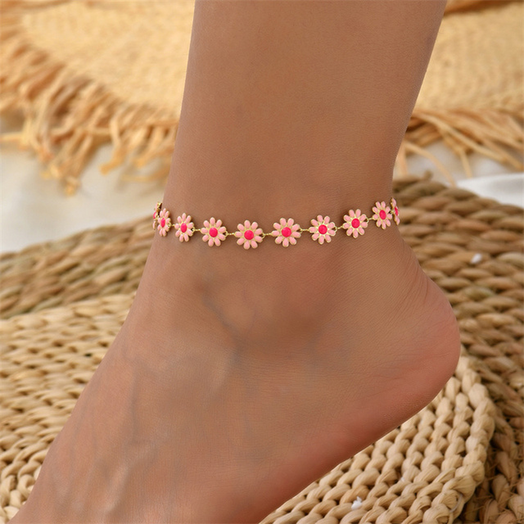 Chaîne de cheville dorée « Marguerite »