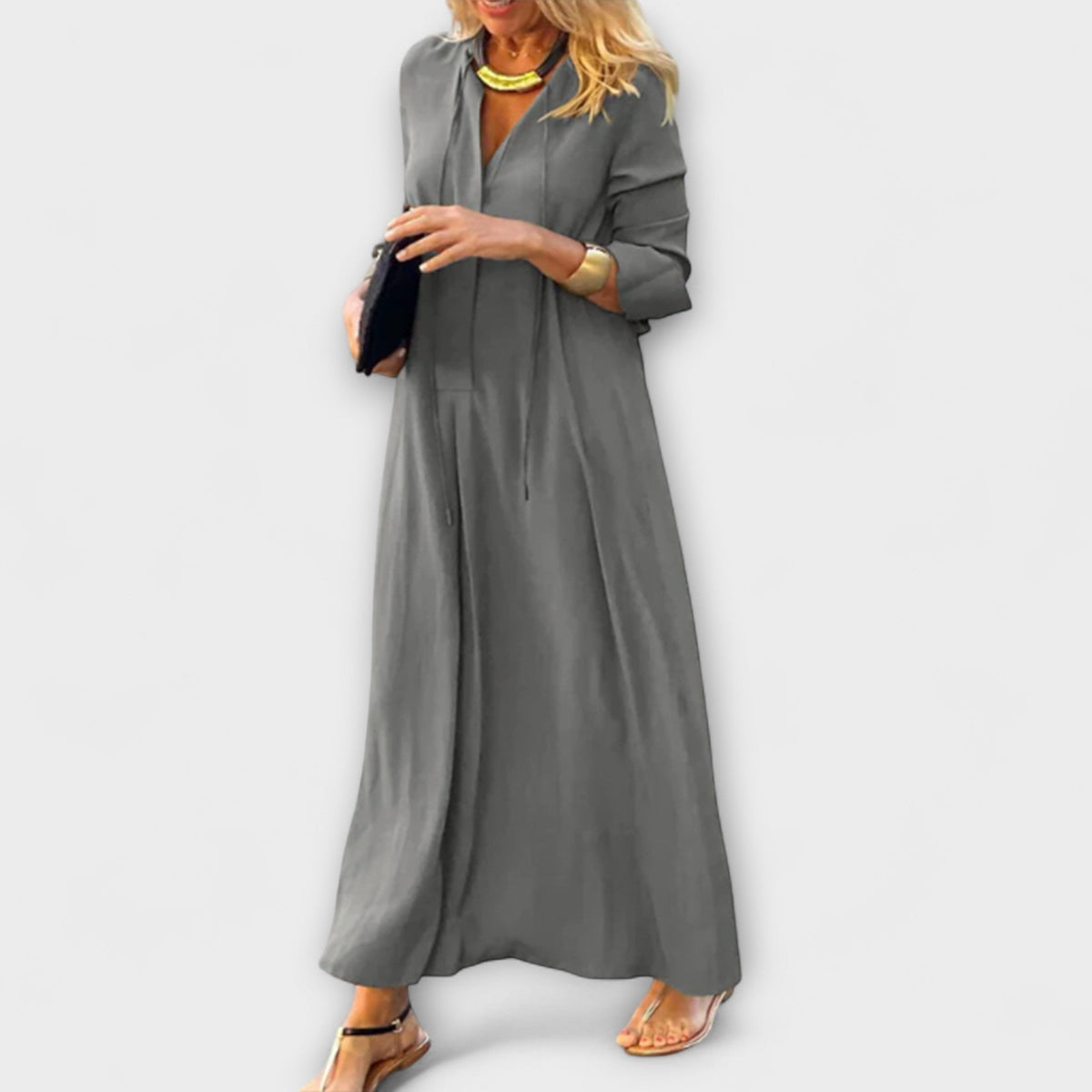 Hannalore - Robe Longue Confortable Noire