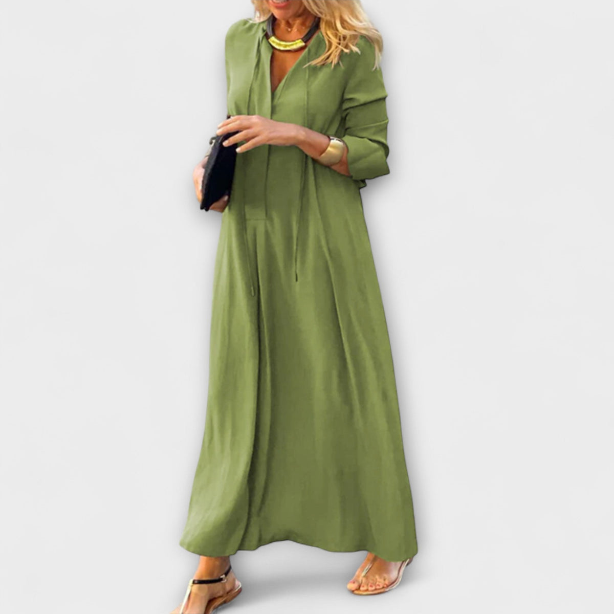 Hannalore - Robe Longue Confortable Noire