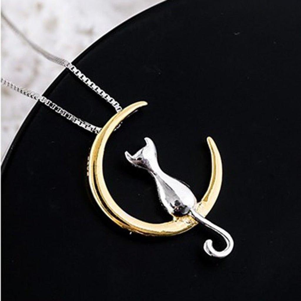 Halskette mit Mond und Katze
