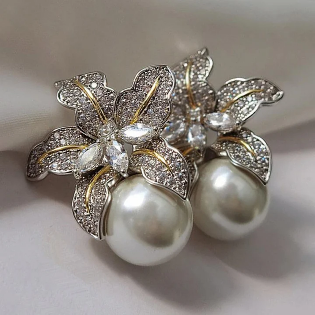 Boucles d’oreilles pendantes à fleurs et marguerites
