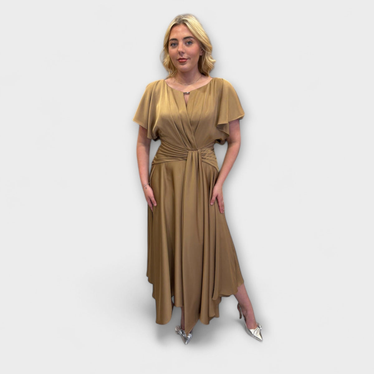 Anni - Robe Jupe Drapée Vert Olive