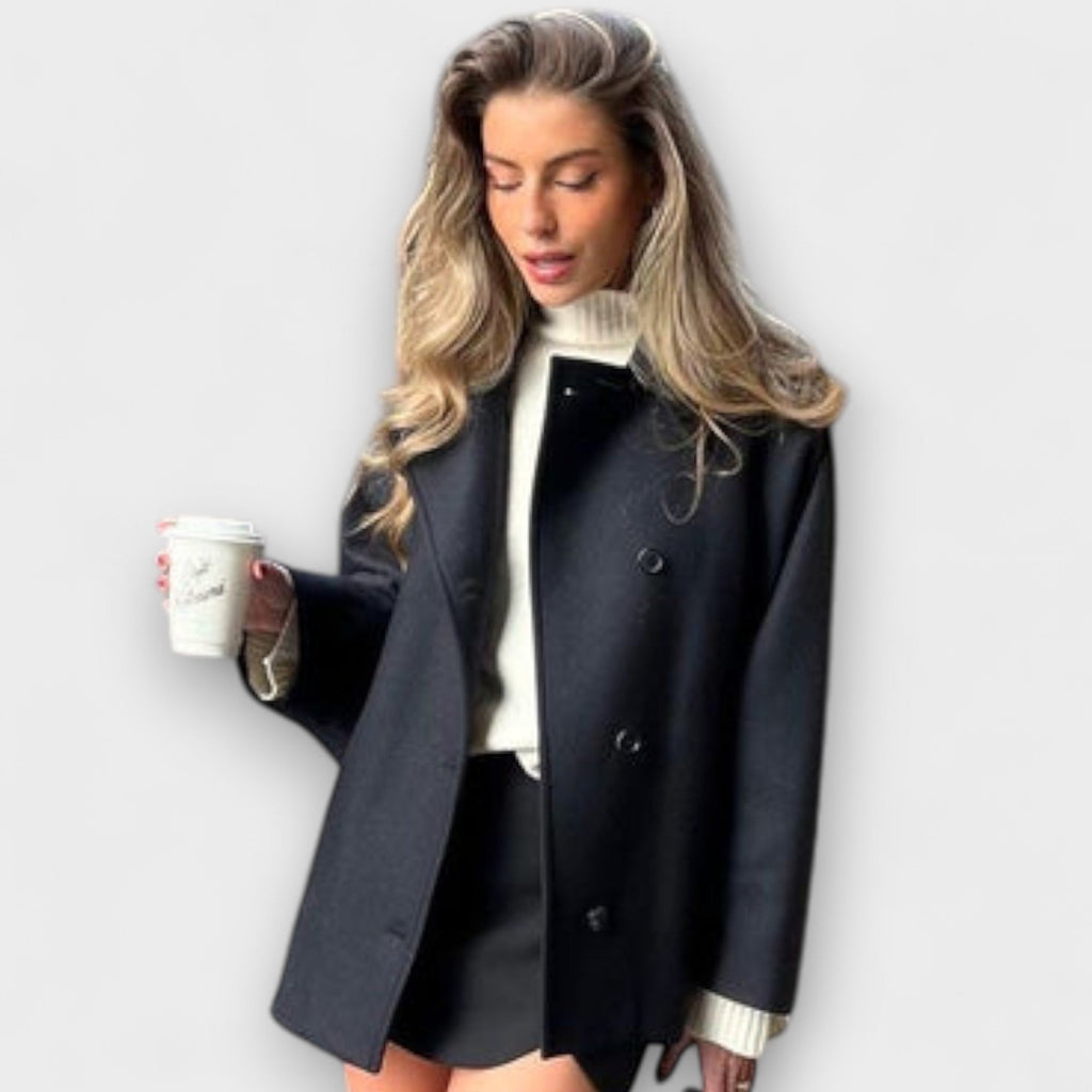 Lovie - Manteau Oversize Beige Chic Urbain