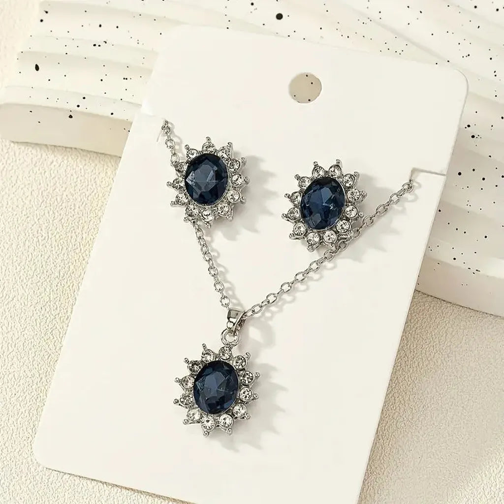 Katya Azuryn — Parure de bijoux finition argentée