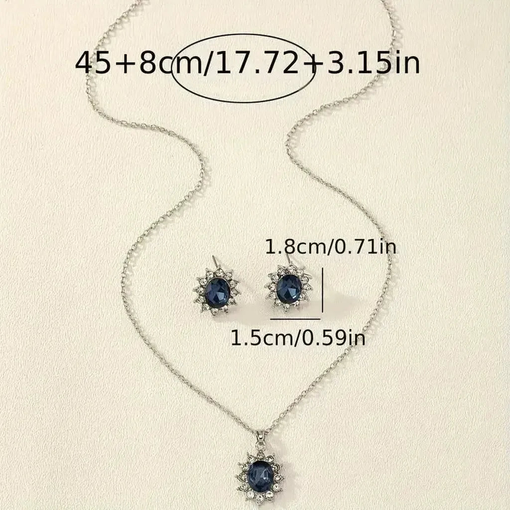 Katya Azuryn — Parure de bijoux finition argentée