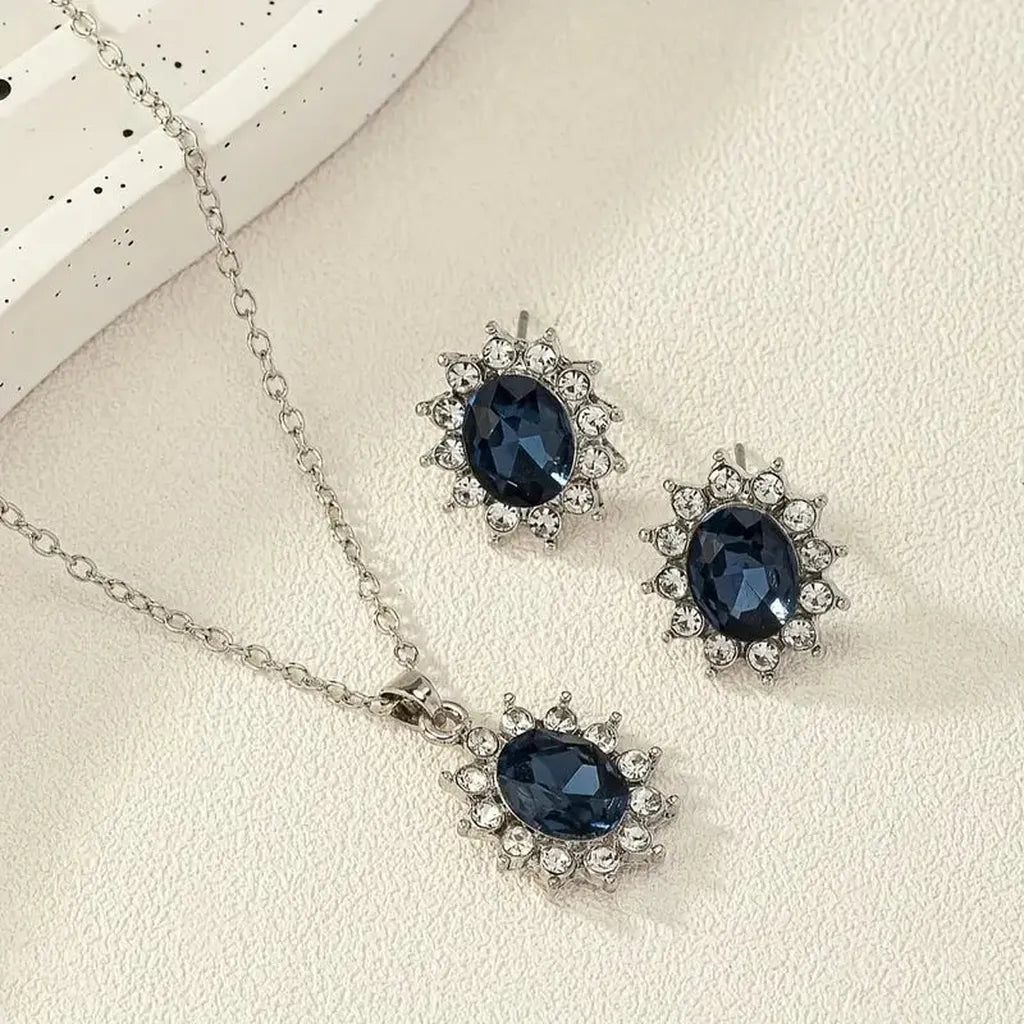 Katya Azuryn — Parure de bijoux finition argentée