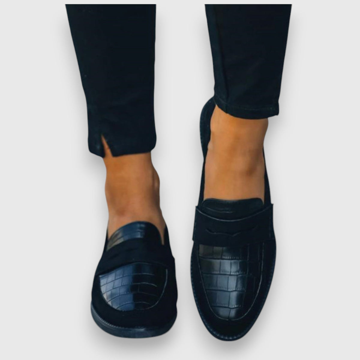 Sieglinde - Mocassins Bleu Foncé Effet Croco