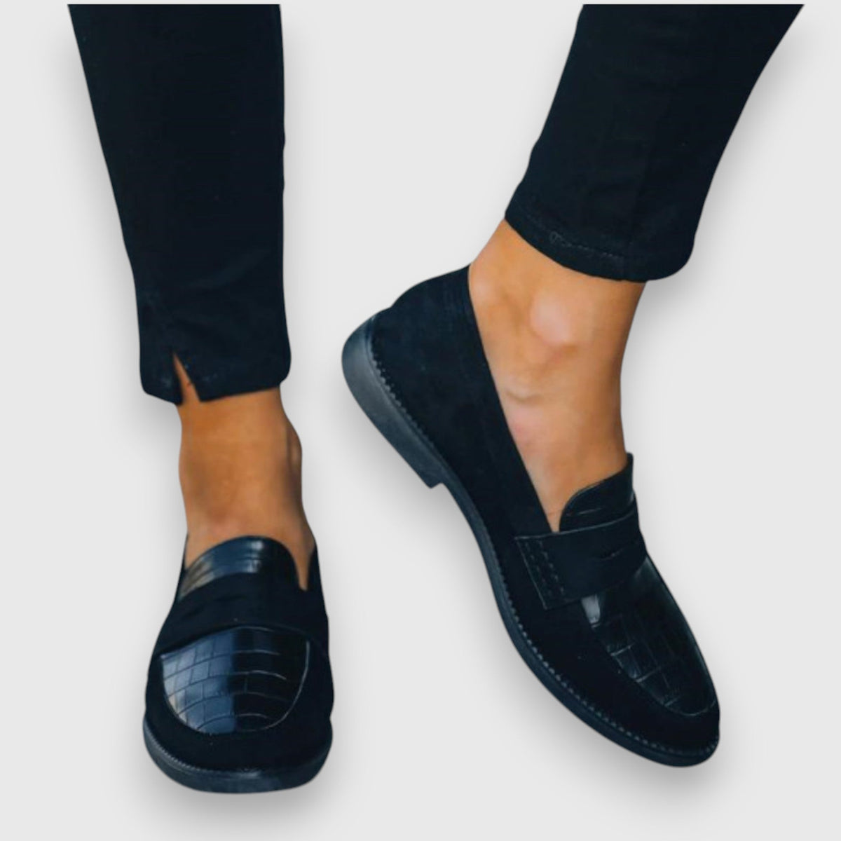 Sieglinde - Mocassins Bleu Foncé Effet Croco