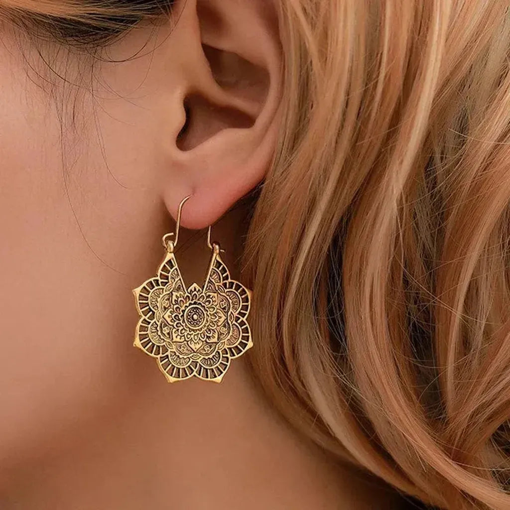 Boucles d’oreilles lotus mandala