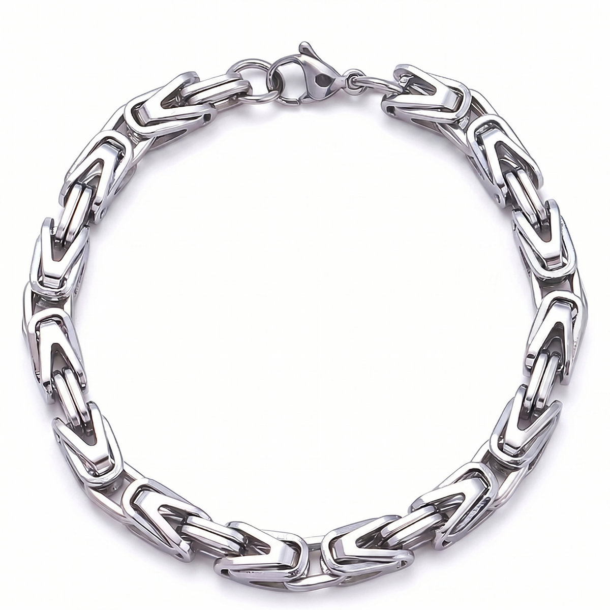 Armband Lucian mit Kronengliedern | Weißgold