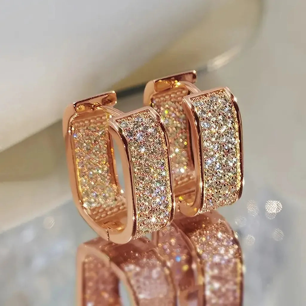 Boucles d’oreilles luxueuses à cristaux