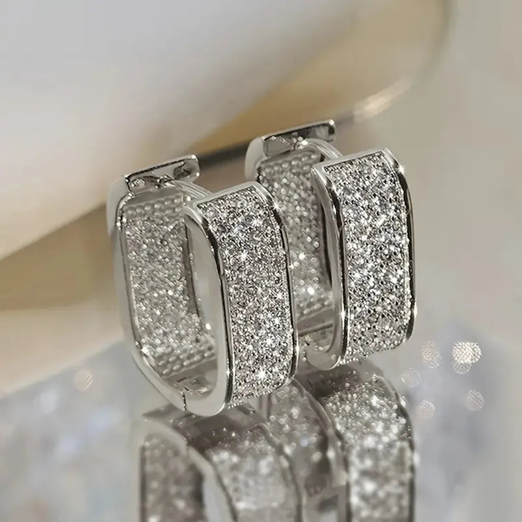 Boucles d’oreilles luxueuses à cristaux