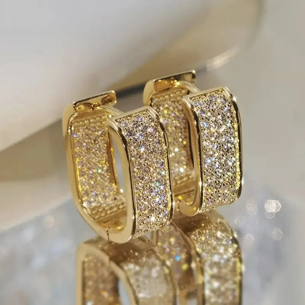 Boucles d’oreilles luxueuses à cristaux