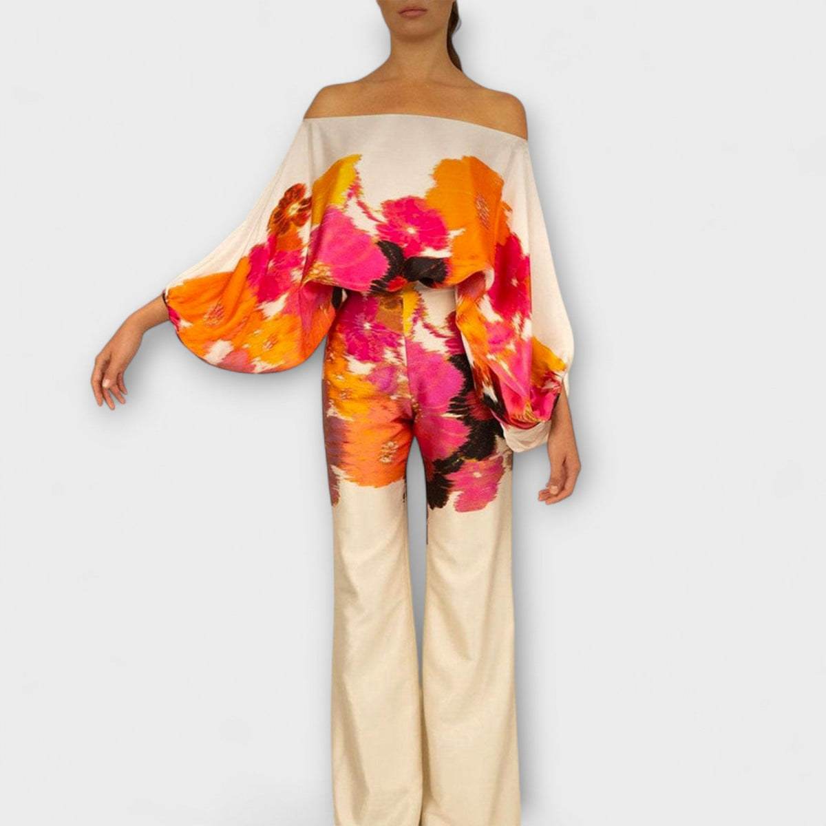 Greta - Ensemble Rouge et Blanc à Motif Vagues