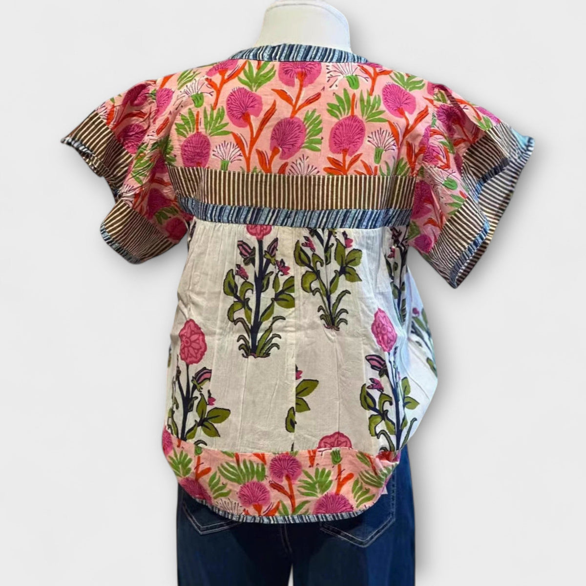 Uriella - Chemisier Boho Blanc Brodé de Fleurs