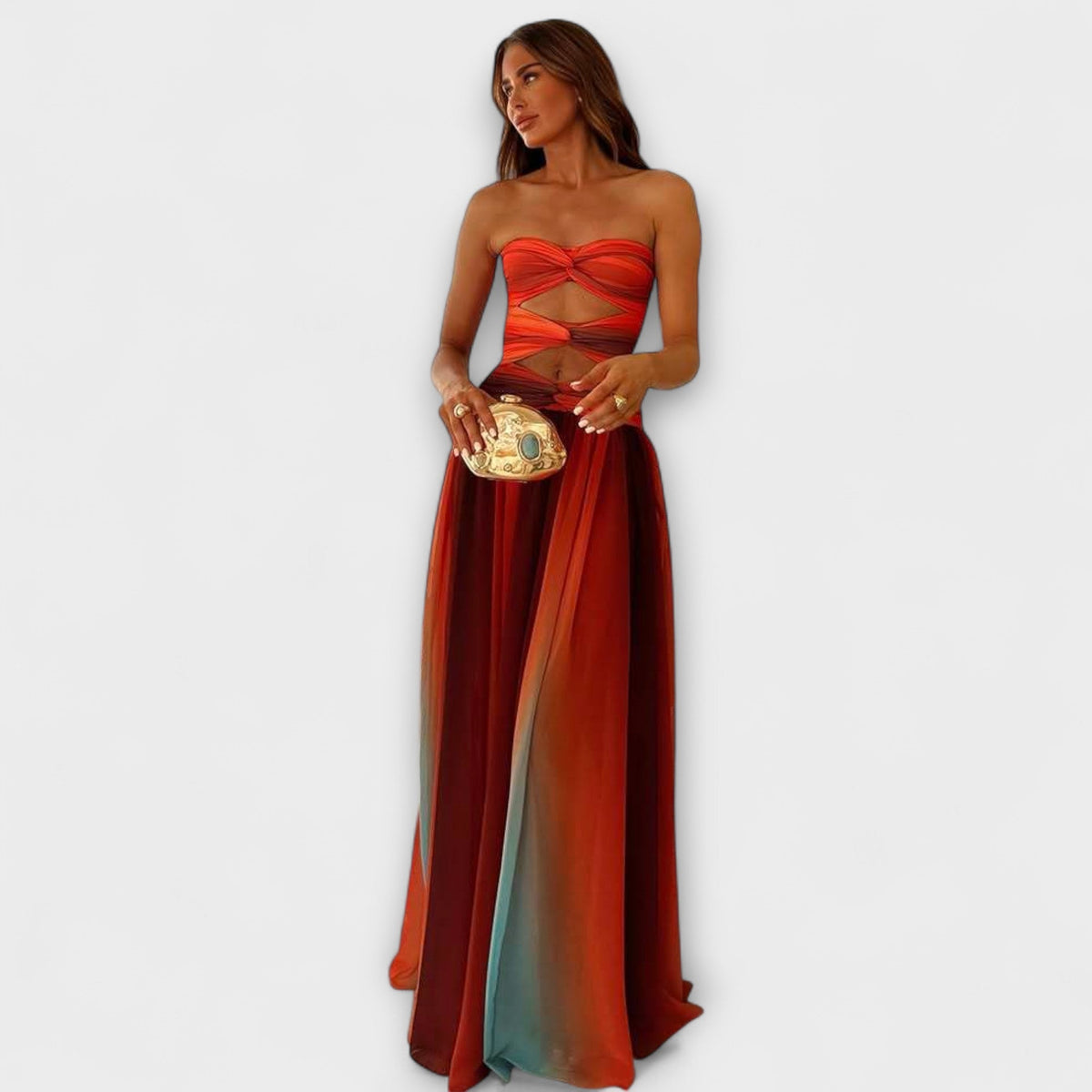 Laney - Robe Longue Colorée Sans Bretelles