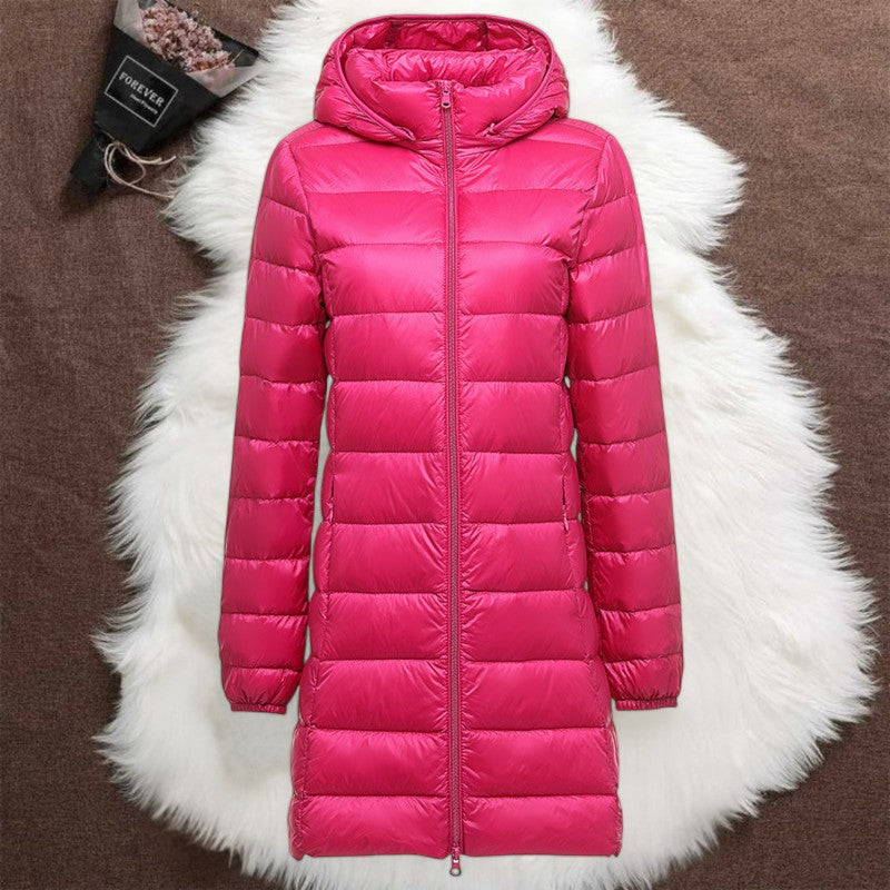 Helsa - Doudoune longue mi-saison rose