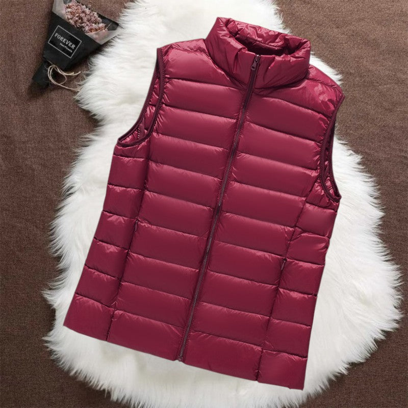 Isa - Gilet matelassé sans manches rouge foncé