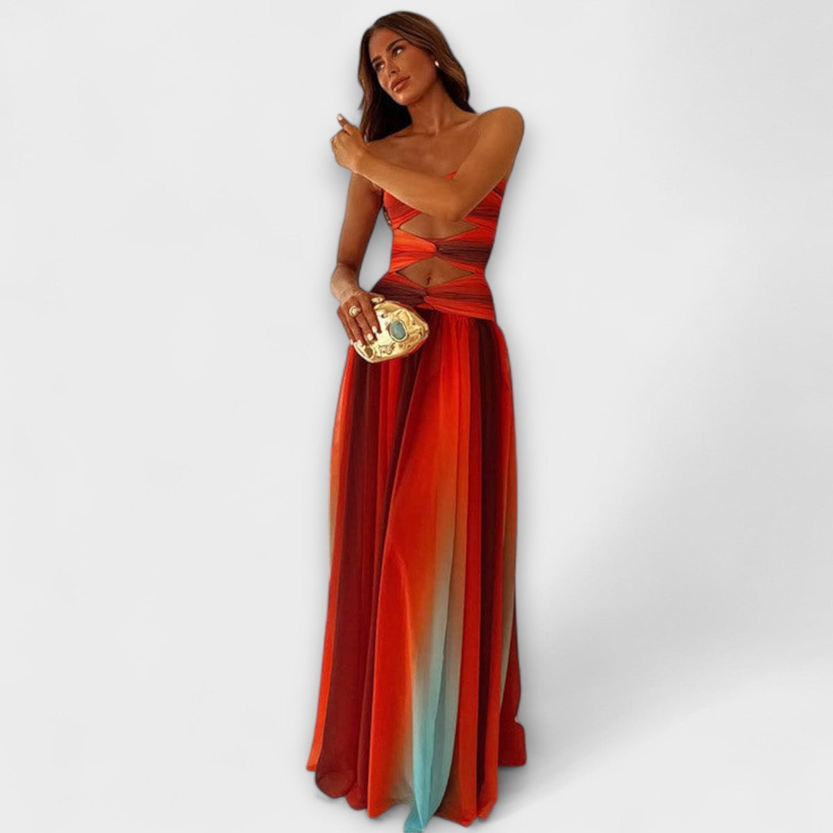 Laney - Robe Longue Colorée Sans Bretelles