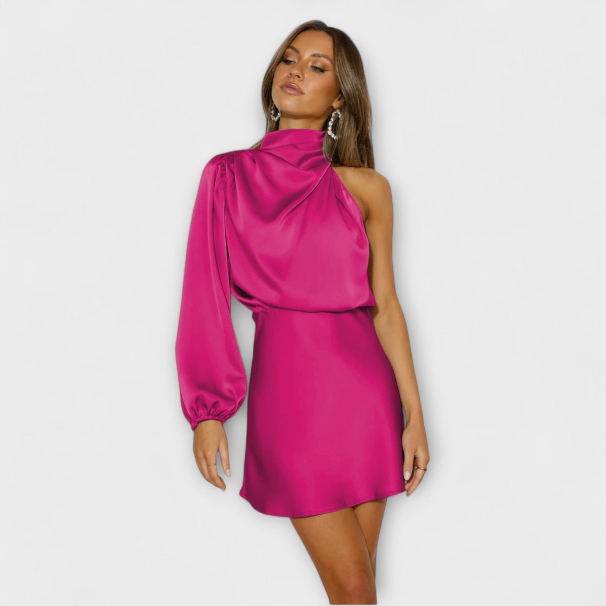 Mara - Mini-Robe Rose Drapée