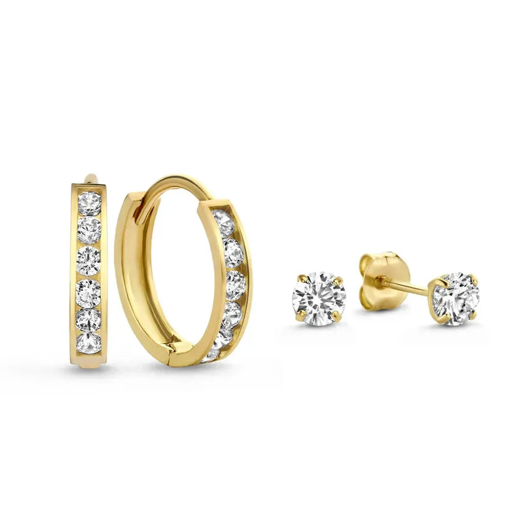 Dara — Lot de boucles d’oreilles ornées de pierres
