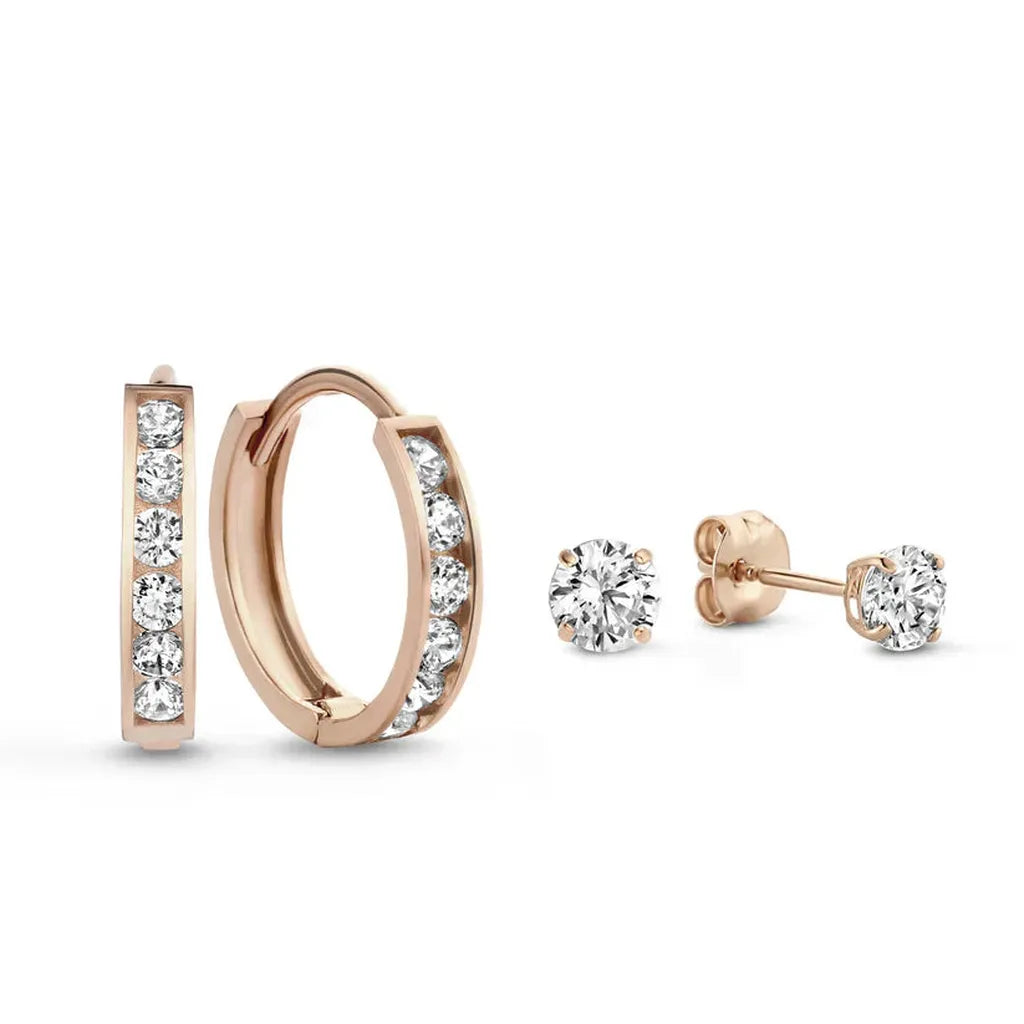 Dara — Lot de boucles d’oreilles ornées de pierres