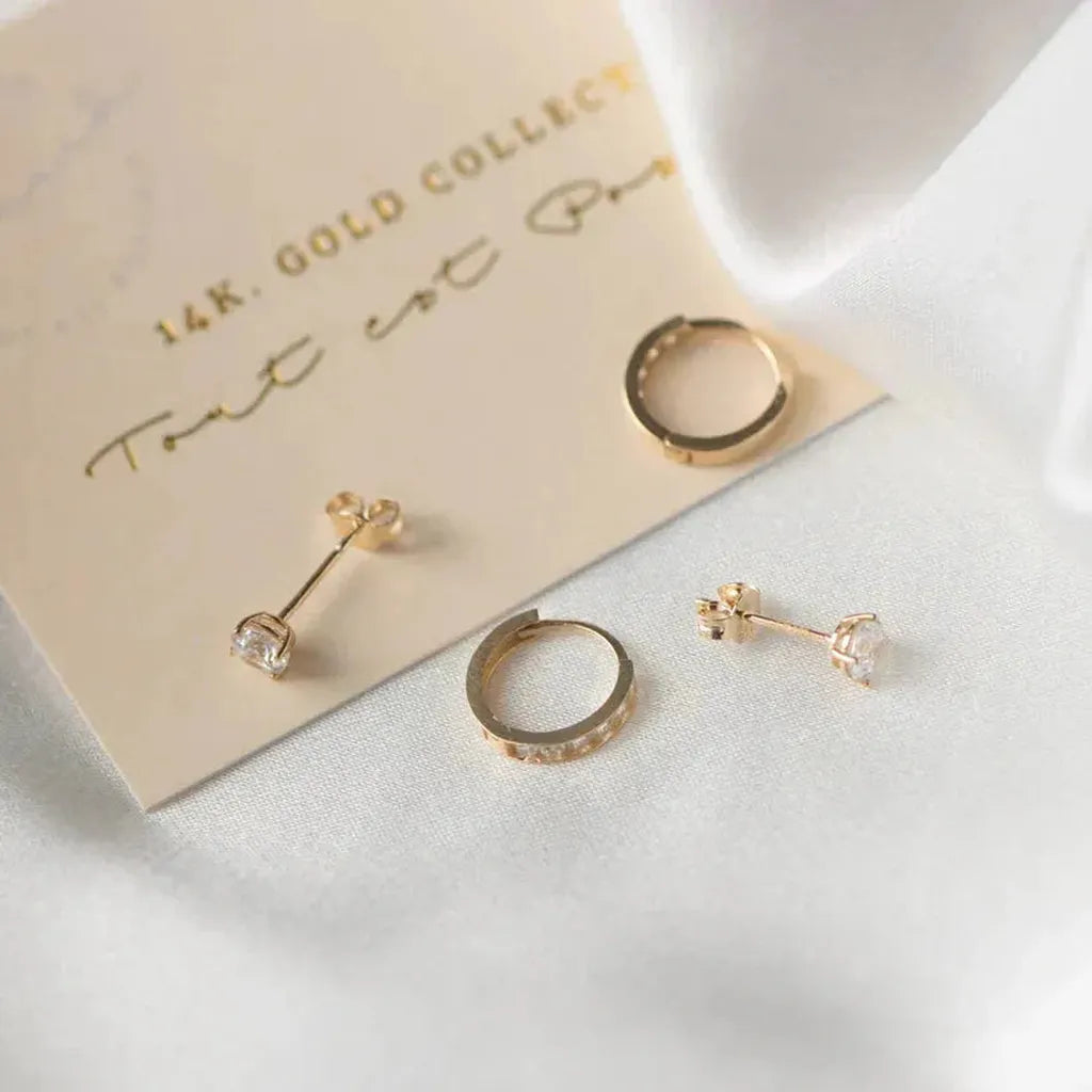 Dara — Lot de boucles d’oreilles ornées de pierres
