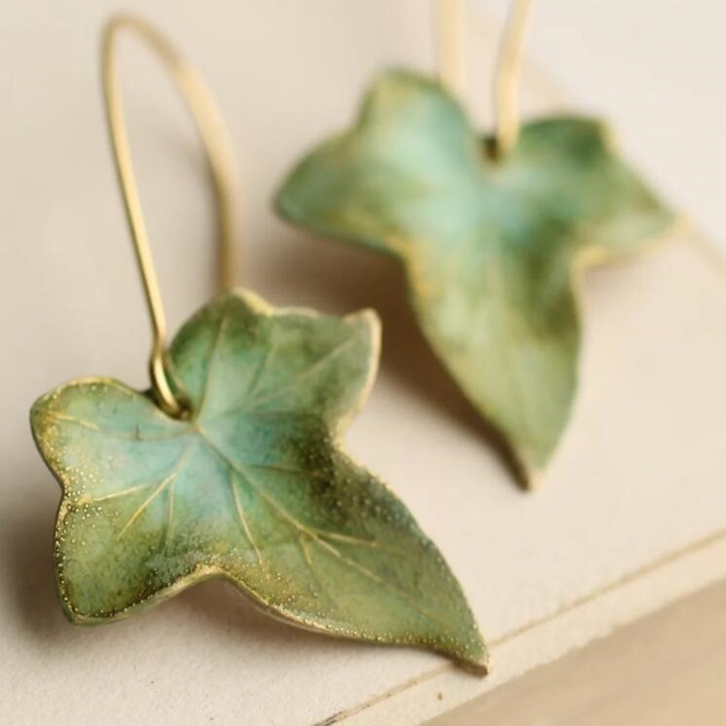 Boucles d’oreilles « Feuille verte »