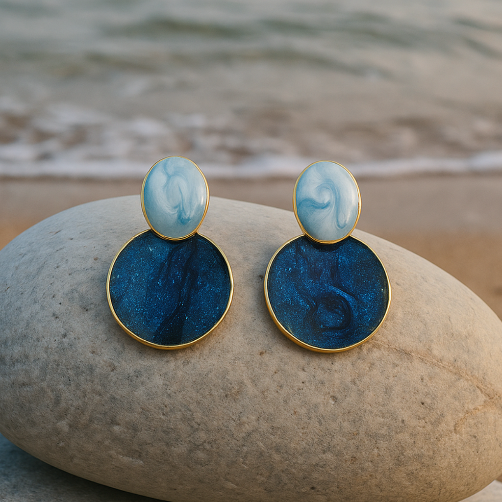 Boucles d’oreilles « Ciel et fonds marins »