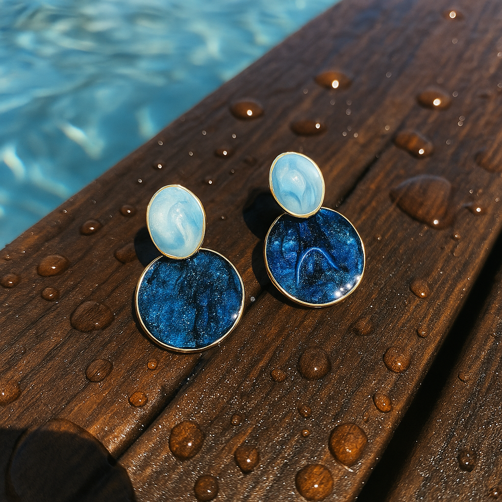 Boucles d’oreilles « Ciel et fonds marins »