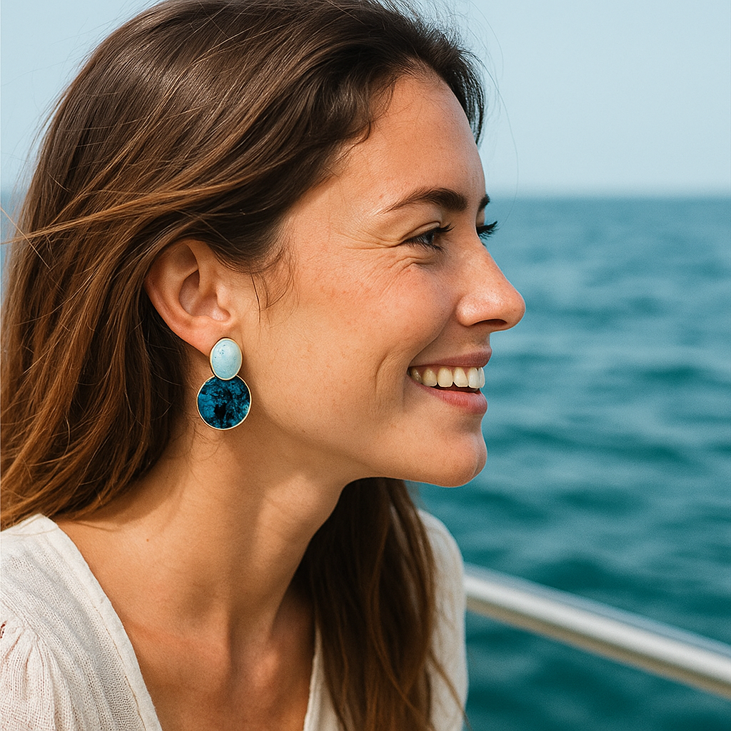 Boucles d’oreilles « Ciel et fonds marins »
