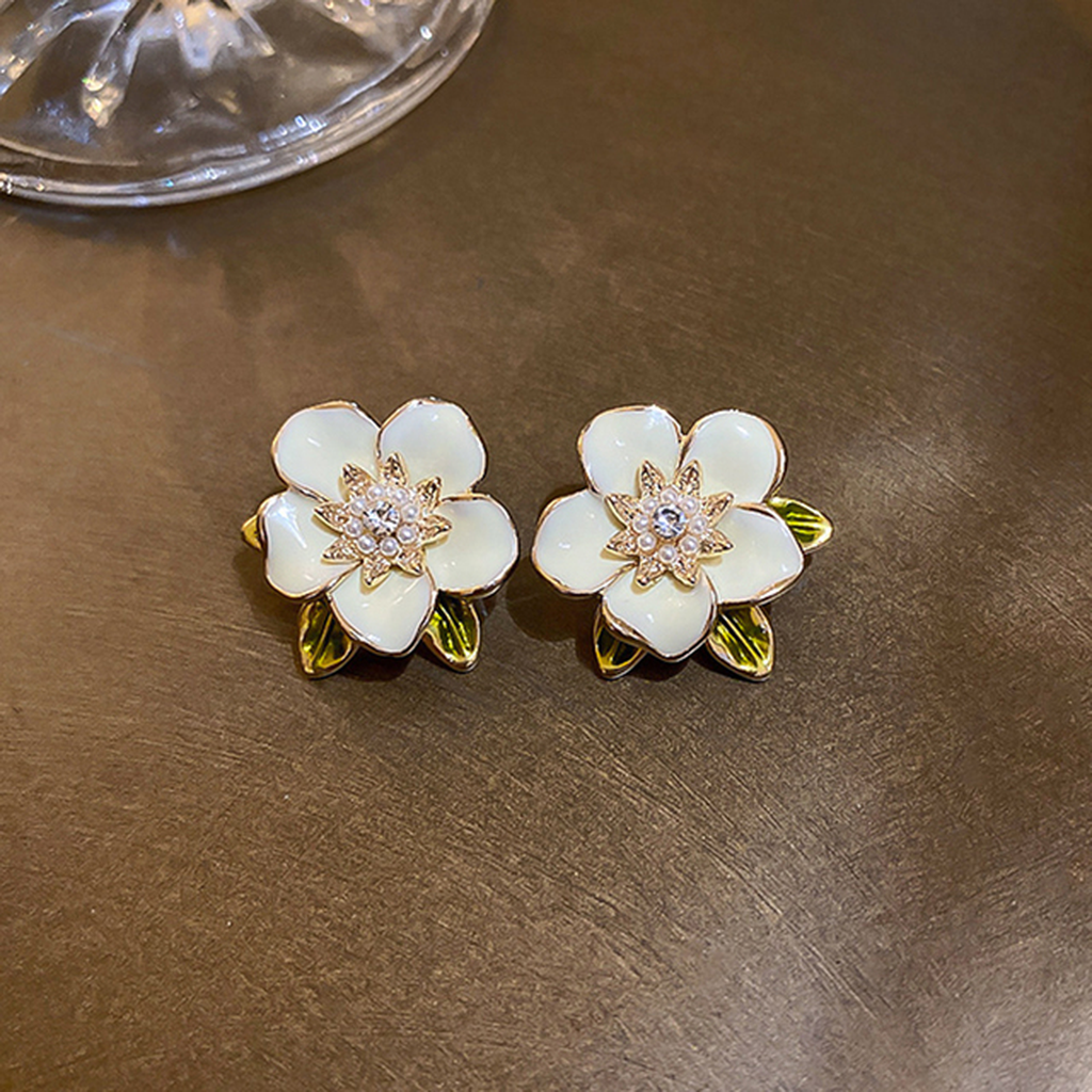 Boucles d’oreilles à zircons | Or blanc