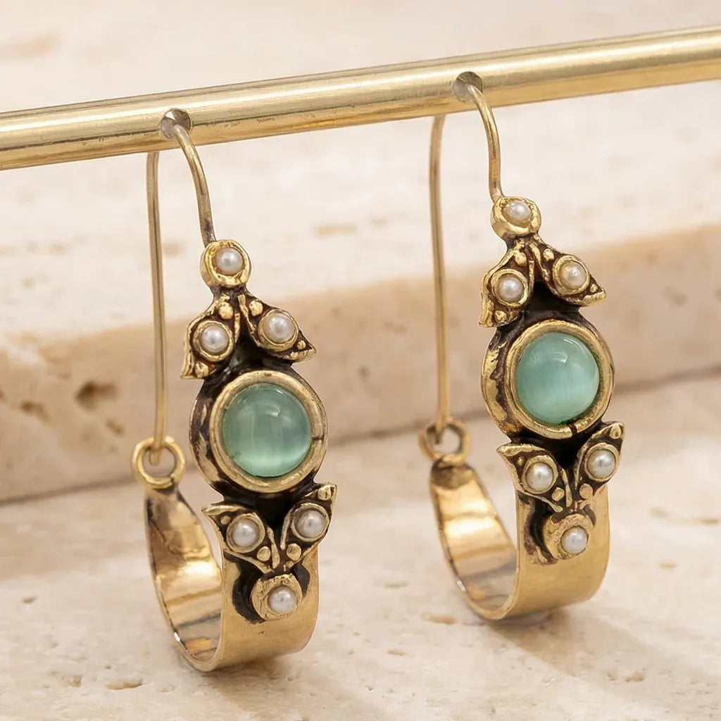 Boucles d’oreilles pendantes ethniques rétro