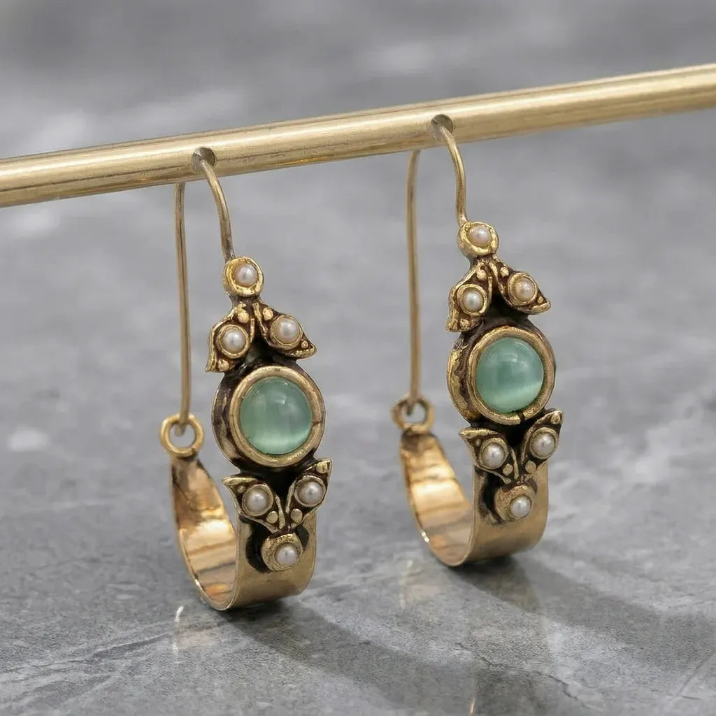 Boucles d’oreilles pendantes ethniques rétro