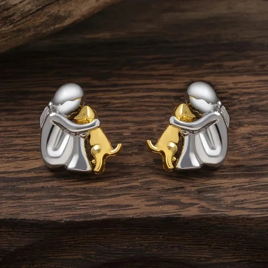 Zweifarbige Ohrringe in Weißgold und Gold