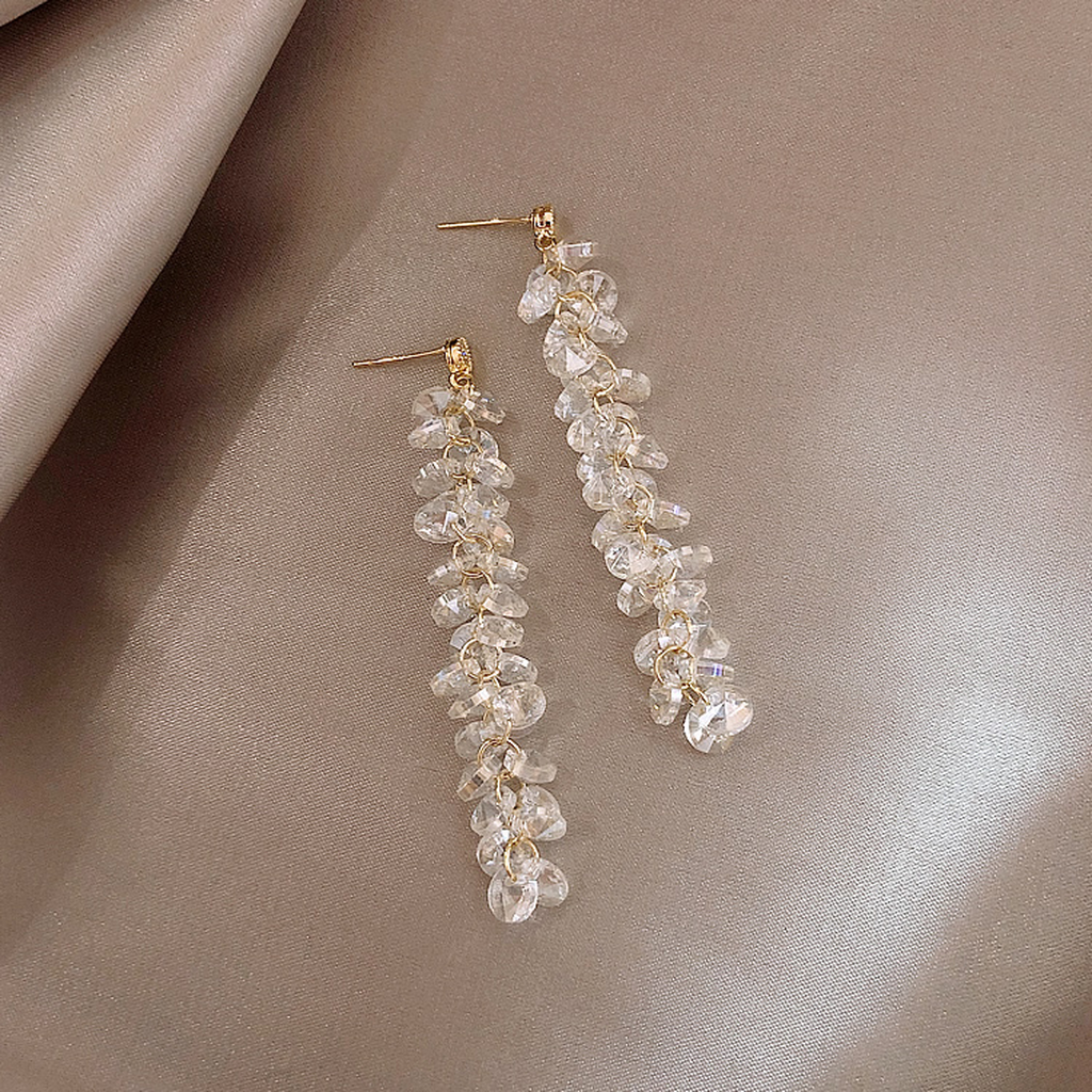 Boucles d’oreilles à pendentif zircon | Doré
