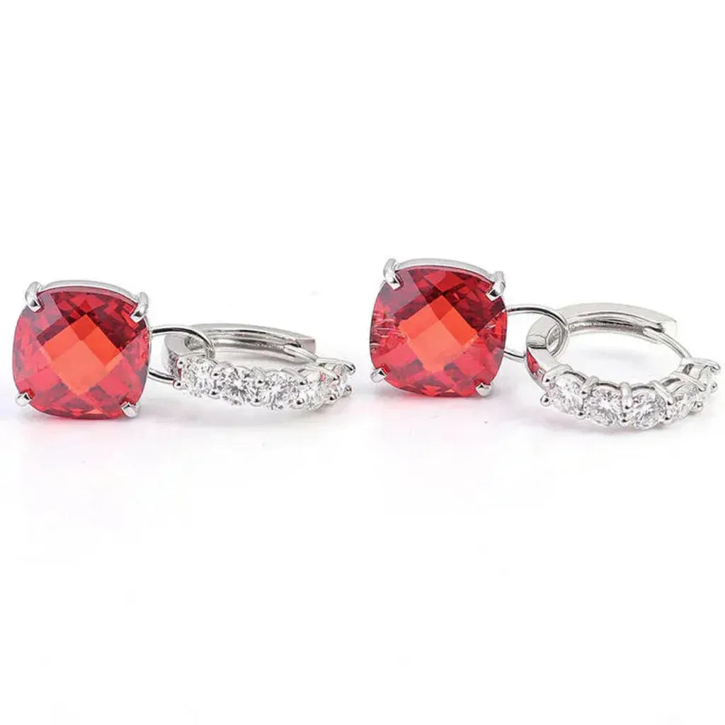 Boucles d’oreilles à rubis et zircons