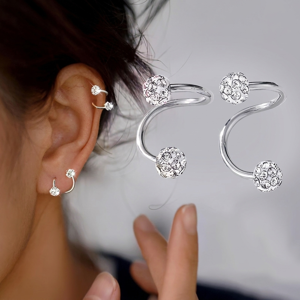 Lot de boucles d’oreilles puces à spirales et oxydes de zirconium