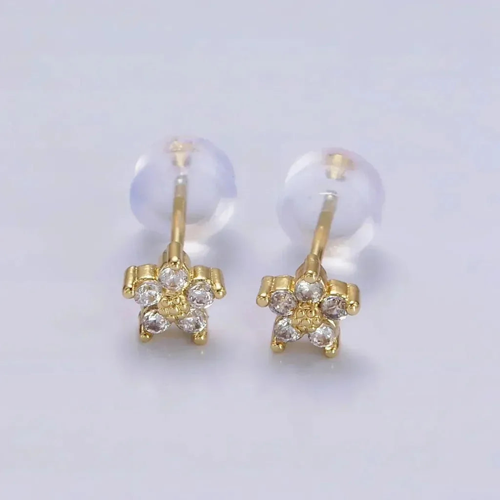 Puces d’oreilles délicates à motif floral