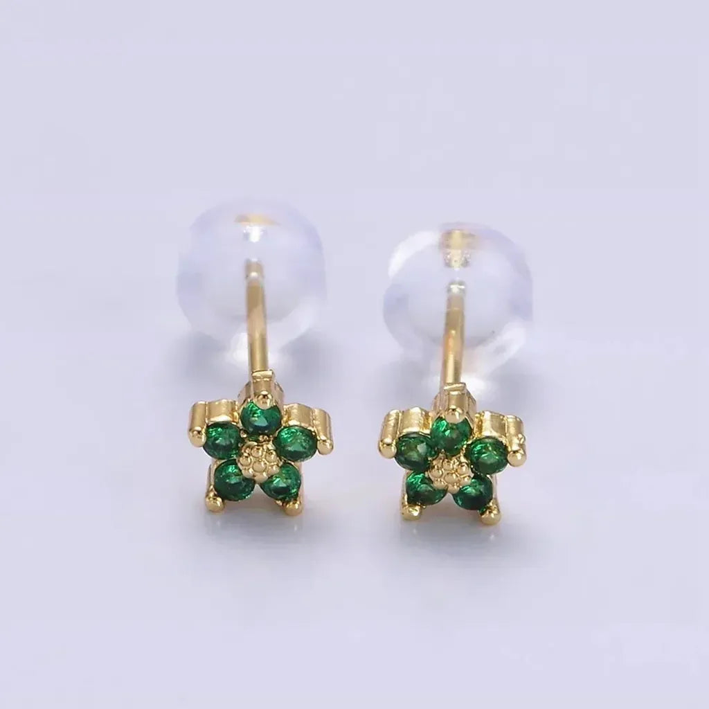 Puces d’oreilles délicates à motif floral