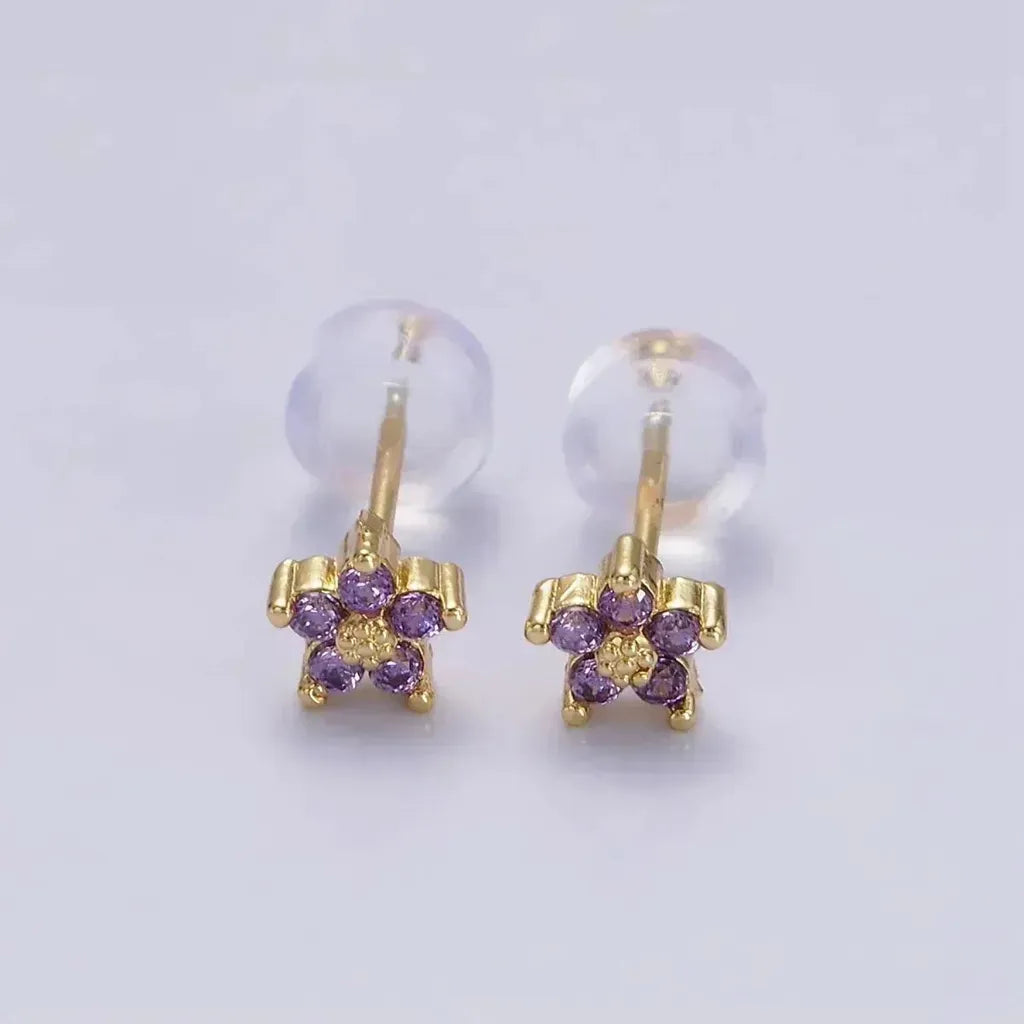 Puces d’oreilles délicates à motif floral