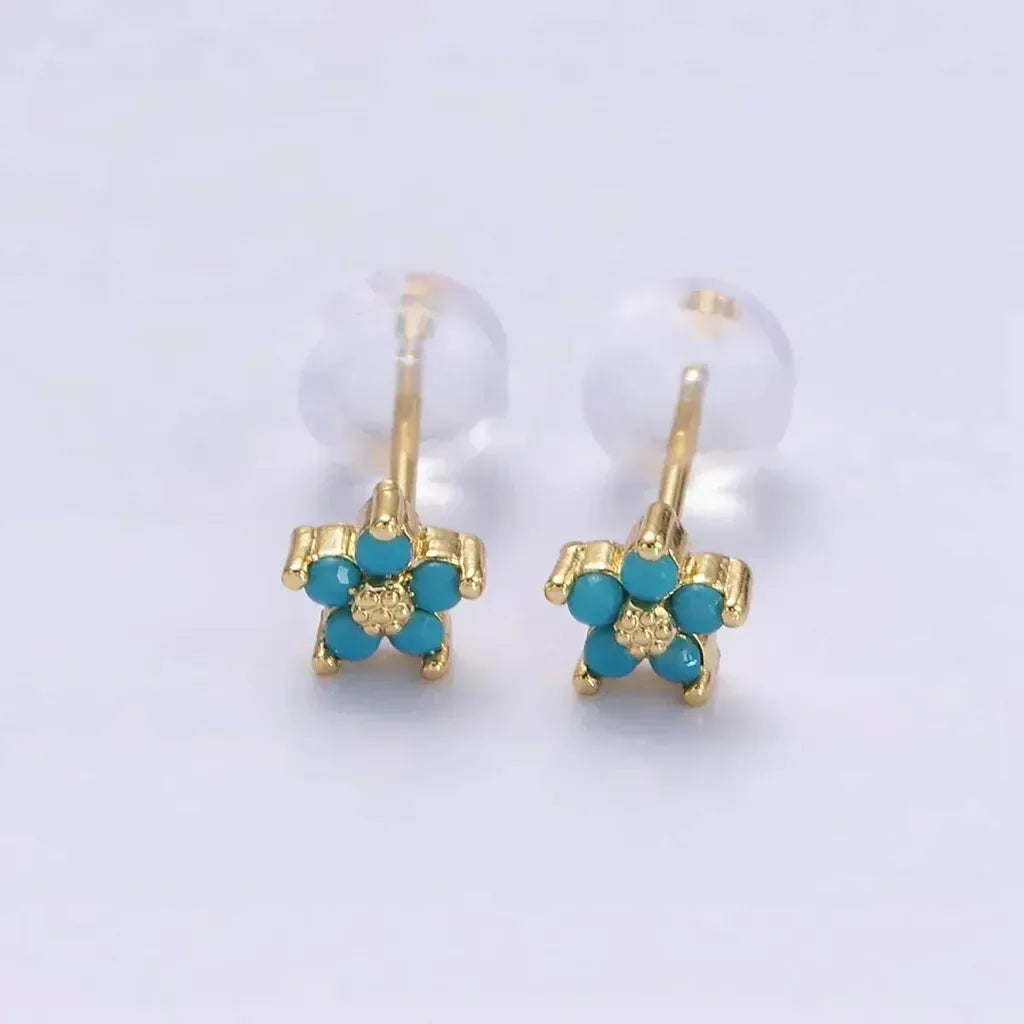 Puces d’oreilles délicates à motif floral