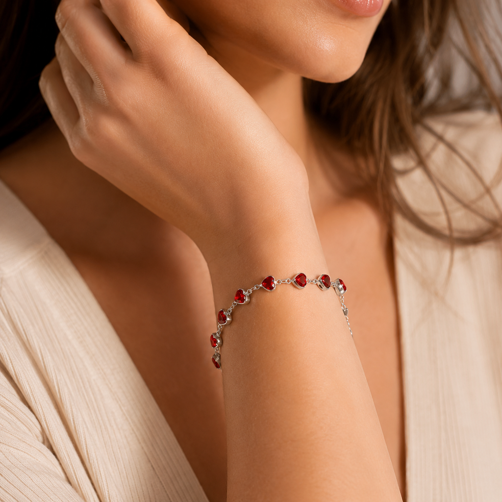 Armband Ophelyra Garnetelle | Weißgold